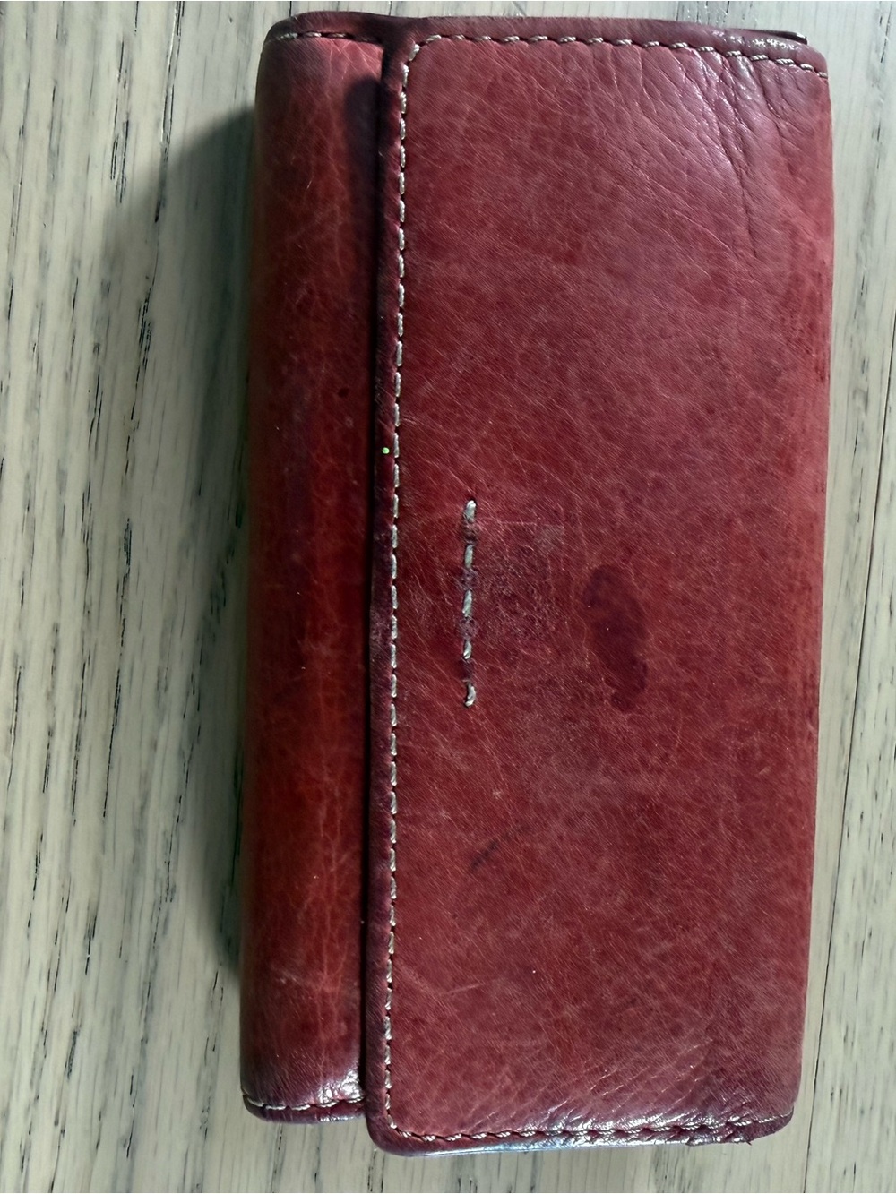 Fossil genuine Leather Red Trifold Wallet